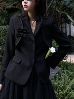 HERLIAN Black Bowknot Slim Blazer Jacket | MADA IN CHINA