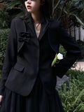 HERLIAN Black Bowknot Slim Blazer Jacket | MADA IN CHINA