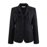 HERLIAN Black Bowknot Slim Blazer Jacket | MADA IN CHINA