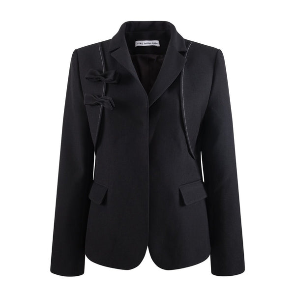 HERLIAN Black Bowknot Slim Blazer Jacket | MADA IN CHINA