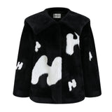 HERLIAN Black Letter Logo Fur Jacket | MADA IN CHINA