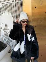 HERLIAN Black Letter Logo Fur Jacket | MADA IN CHINA
