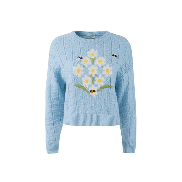 HERLIAN Blue Bees Sweatshirt | MADA IN CHINA