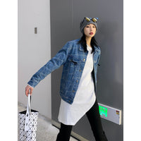 HERLIAN 'Dans La Fleur' Allover Logo Denim Jacket | MADA IN CHINA