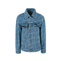 HERLIAN 'Dans La Fleur' Allover Logo Denim Jacket | MADA IN CHINA