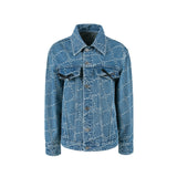 HERLIAN 'Dans La Fleur' Allover Logo Denim Jacket | MADA IN CHINA