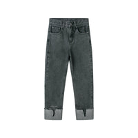 HERLIAN Grey Turned-Up Jeans | MADA IN CHINA
