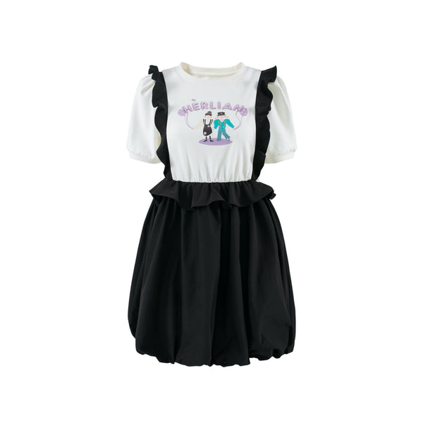 HERLIAN Panelled Flower Tee Overall Skirt | MADA IN CHINA