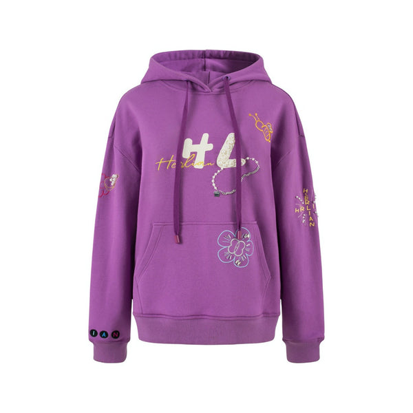 HERLIAN Purple Pearl Logo Hoodie | MADA IN CHINA