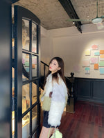 HERLIAN White Colorblock Fur Jacket | MADA IN CHINA