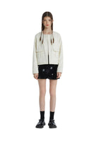 HERLIAN White Crewneck Jacquard Jacket | MADA IN CHINA