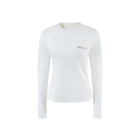 HERLIAN White Gradient Logo Long Sleeve Tee | MADA IN CHINA