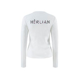 HERLIAN White Gradient Logo Long Sleeve Tee | MADA IN CHINA