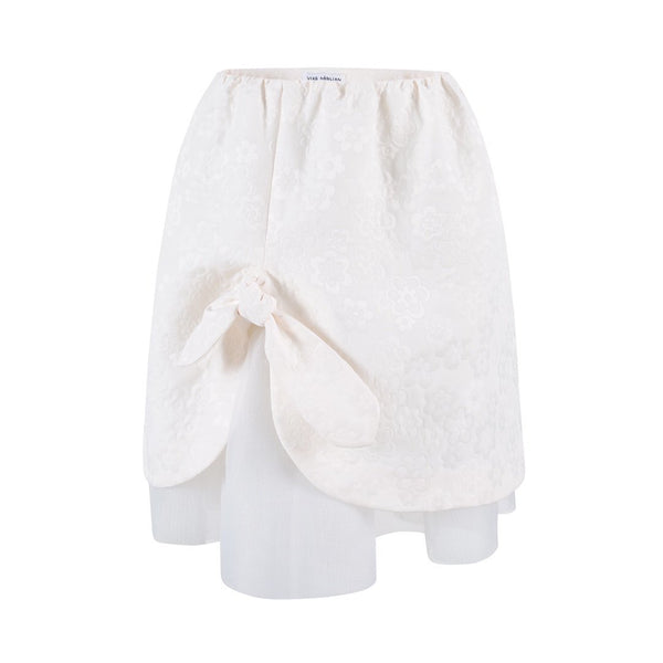 HERLIAN White Jacquard Skirt | MADA IN CHINA